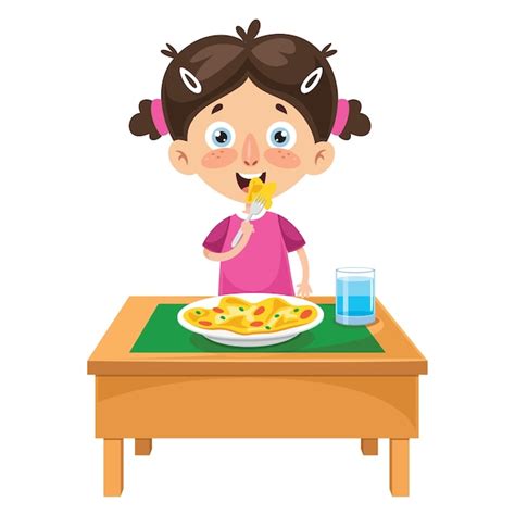 Illustration Vectorielle De Repas De Cuisson Pour Enfants Vecteur Premium