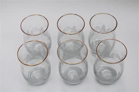 set of 6 vintage libbey christmas glasses winter white trees and snow