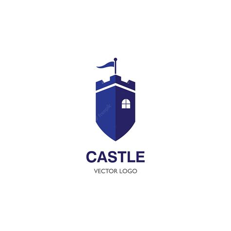 Château Logo Vector Icon Illustration Vecteur Premium