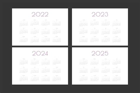 2022 2023 2024 2025 Kalendarz Indywidualny Szablon Harmonogramu W