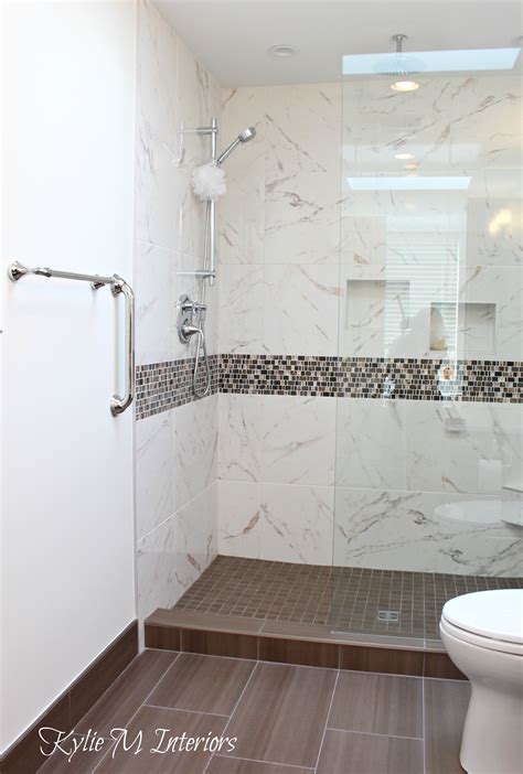 We do not use a squeedgie (sp). walk in shower bathroom, fake marble porcelain tile ...