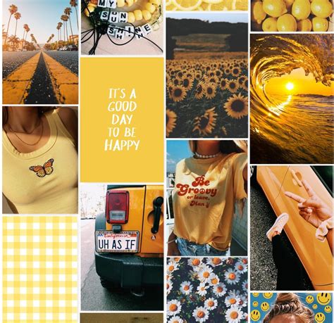 55 Photos Digital Prints Yellow Summer Beach Vsco Etsy