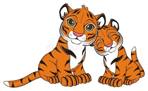 Orange Tigers Stock Vector Illustration Of Character 12654669
