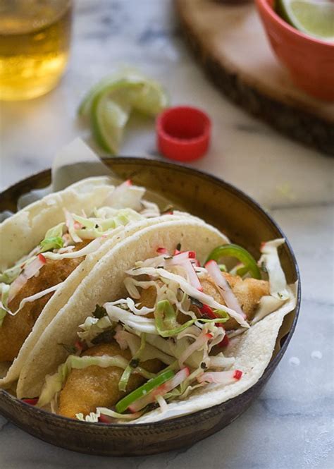 Vietnamese fish tacos with diakon. Baja-Style Fish Tacos - A Cozy Kitchen