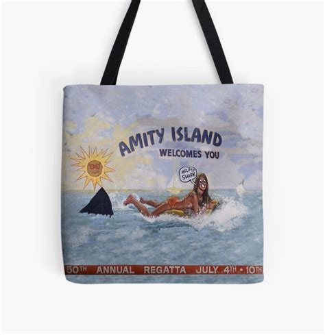 Welcome To Amity Island Tote Bag For Sale By Myronmhouse Redbubble