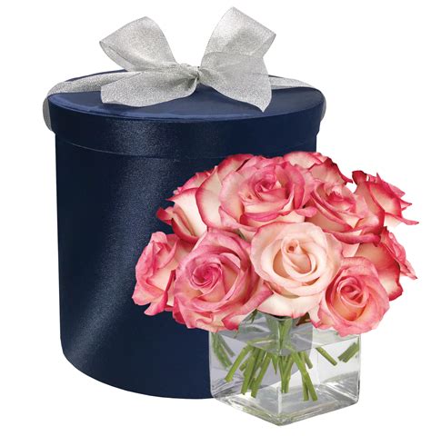 Serenity Rose Hatbox Bouquet Calyx Flowers Inc