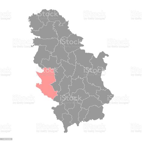Zlatibor District Map Administrative District Of Serbia Vector