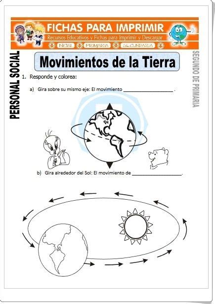 En esta pagina podrás descargar fichas y recursos educativos para imprimir en formato pdf o. "Movimientos de la Tierra" (Fichas de Ciencias Sociales de Primaria) | Enseñanza de la geografía ...