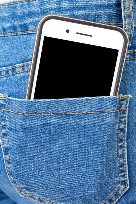 Cell Phone In Back Pocket Of Girl S Jeans Stock Image Image Of Back