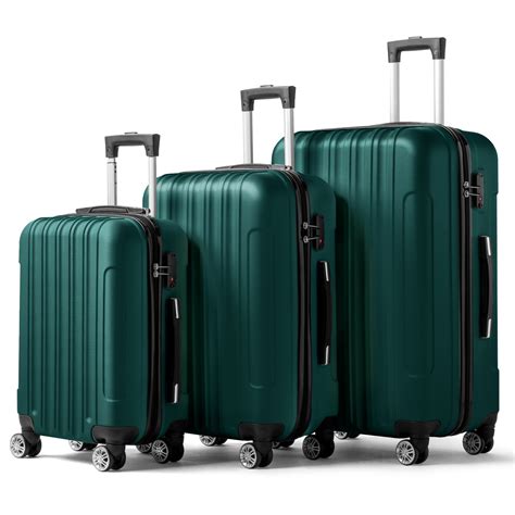 Zimtown 3 Piece Nested Spinner Suitcase Luggage Set With Tsa Lock Dark