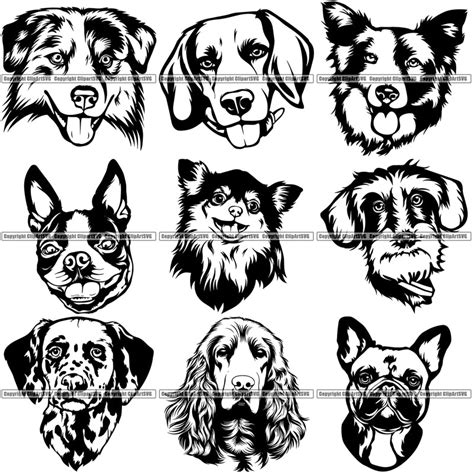 27 Dog Breed Head Face Top Selling Designs Super Bundle Clipart Svg