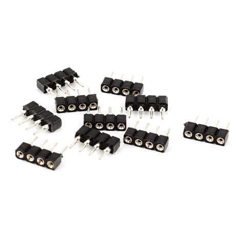 4pin Led Strip Connectors Copper 4 Pin Needle Connector Male To Female Double 10mm Accessories