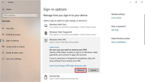 How To Disable Windows Hello Pin Sign In Option On Windows 10