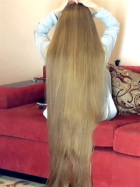 Video Massive Blonde Mane In A Sofa Realrapunzels Long Hair