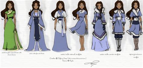 A Few Month Ago I Designed Outfits For Katara Mostly Water Tribe Style Maybe Ill Use Them