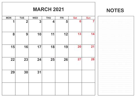 February 2021 Calendar Printable With Notes Free January 2021