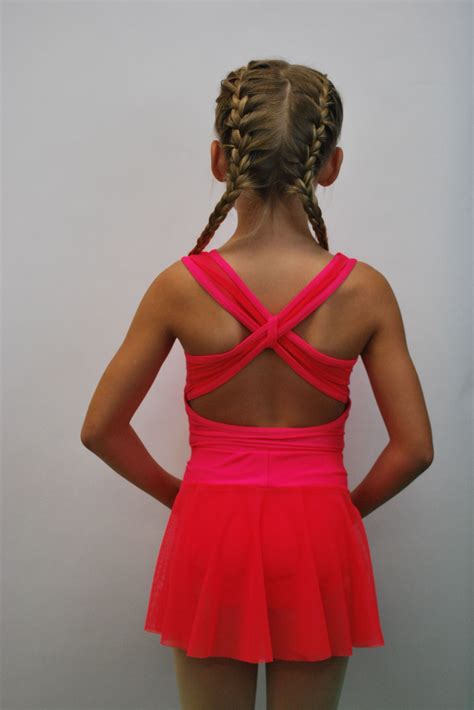 Coral Mesh Back Leotard And Mesh Skirt By Butterfly Treasures Dance