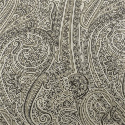 Ivorygray Cotton Paisley Print Home Decorating Fabric Fabric By The
