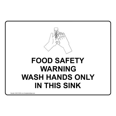 Food Safety Warning Wash Hands Only Sign With Symbol Nhe 31535