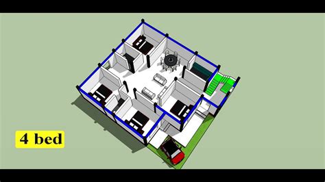 4 Bedroom Best 3d Home Design Ii 4 Bhk Ghar Ka Naksha Ii 4 Kamra House