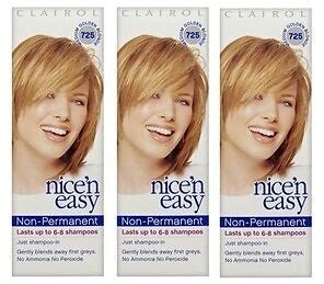 1 count (pack of 1) 4.3 out of 5 stars 43. 3 x CLAIROL NICE N EASY NON-PERMANENT SEMI - MEDIUM GOLDEN ...