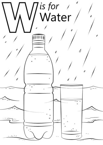 Coloring sheets that illustrate water safety skills provide a visual reminder for preschool children. Letter W is for Water coloring page | Free Printable ...