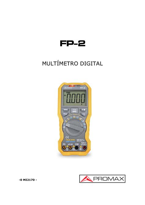 Promax Fp 2 True Rms Digital Multimeter Manual De Usuario Manualzz