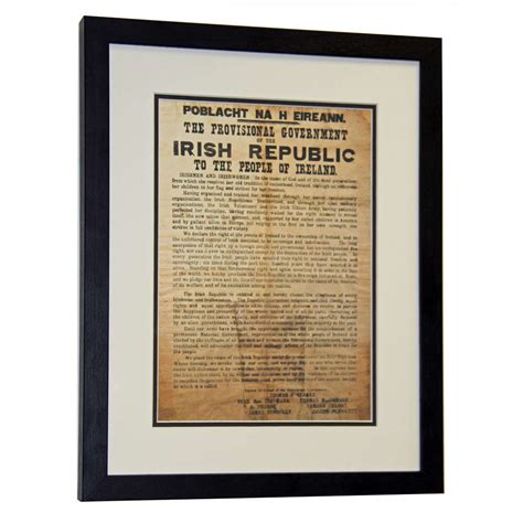 Framed 1916 Irish Proclamation Of Independence Made In Ireland