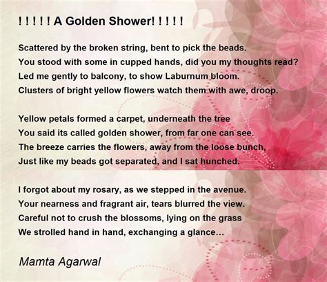 A Golden Shower Poem By Mamta Agarwal Poem Hunter