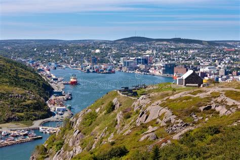 Saint Johns Downtown Harbour Signal Hill Nl Canada Stock Image Image