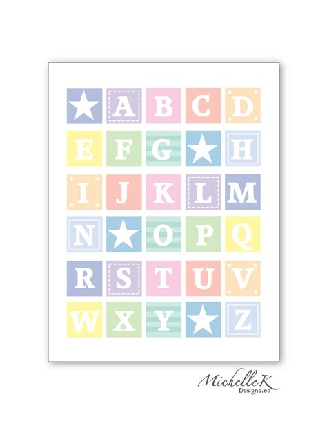 Pastel Alphabet 8x10 Nursery Art Print On Luulla