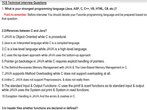 TCS Company Placement Technical Interview Questions And Answers PDF