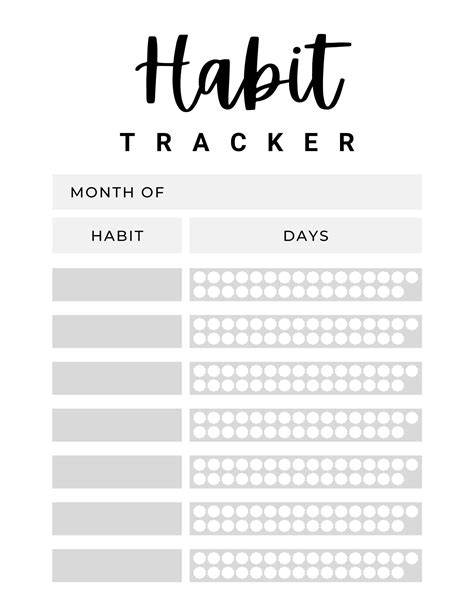 Habit Tracker Planner Printable Digital Download Self Care Etsy Vrogue