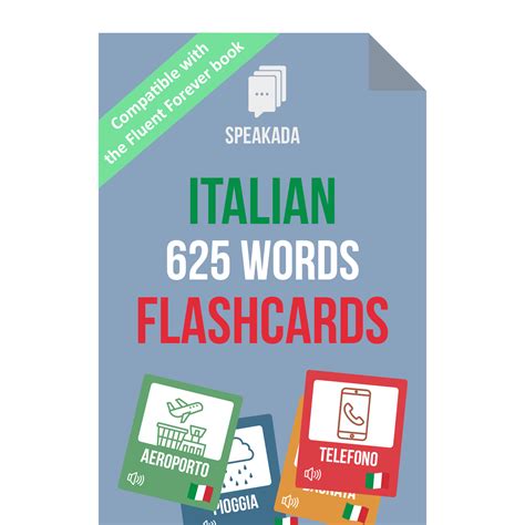 Italian 625 Words Flashcards Speakada