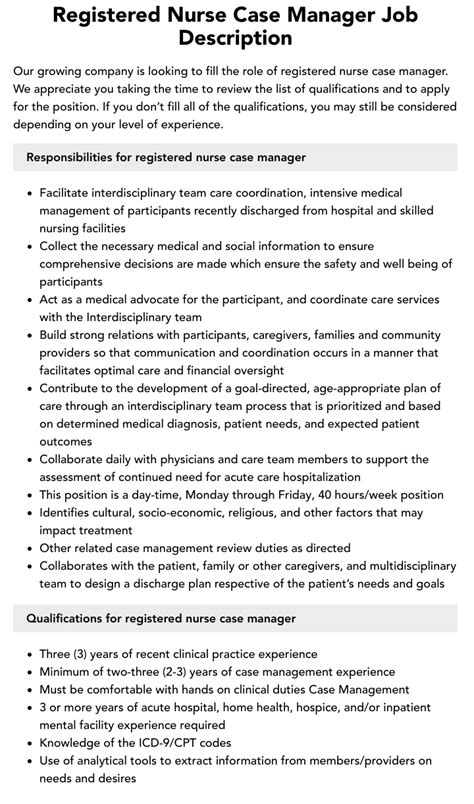Roles And Responsibilities Of A Case Manager In Hospital