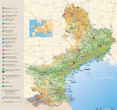 Languedoc Roussillon Tourist Attractions Map