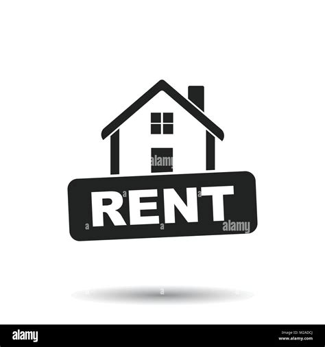 Rent Sign With House Home For Rental Vector Illustration In Flat