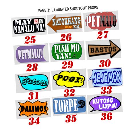 Photobooth Laminated Shoutout Props Tagalog Filipino English Lazada PH