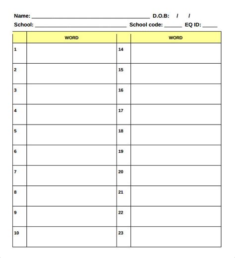 Spelling Test Template 14 Download Free Documents In Pdf Word