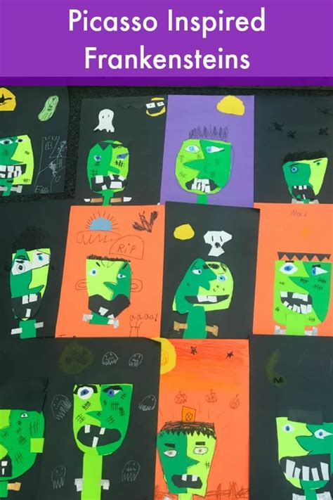 Halloween Kids Craft Picasso Frankenstein Color Made Happy
