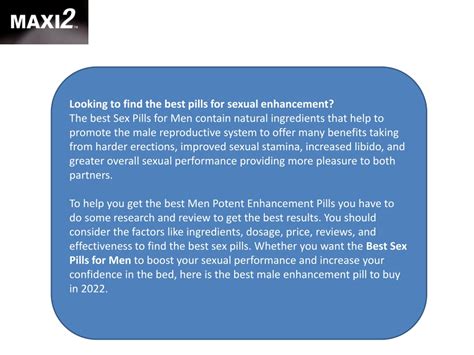 Ppt Top Things To Know About The Best Sex Pills For Men Powerpoint Presentation Id 11399715