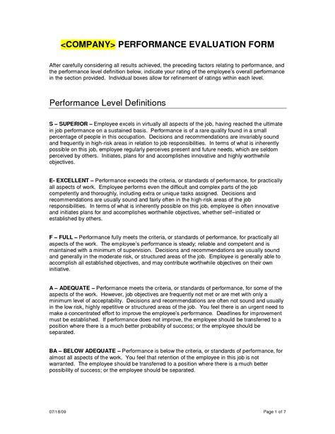 Sample Employee Performance Review Form | Employee performance review, Performance reviews ...