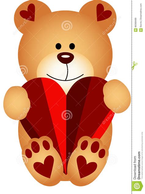 Teddy Bear Holding A Heart Stock Vector Illustration Of Teddy 86368489