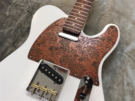Faux Copper Paisley Floral Custom Bakelite Pickguard Fender Telecaster