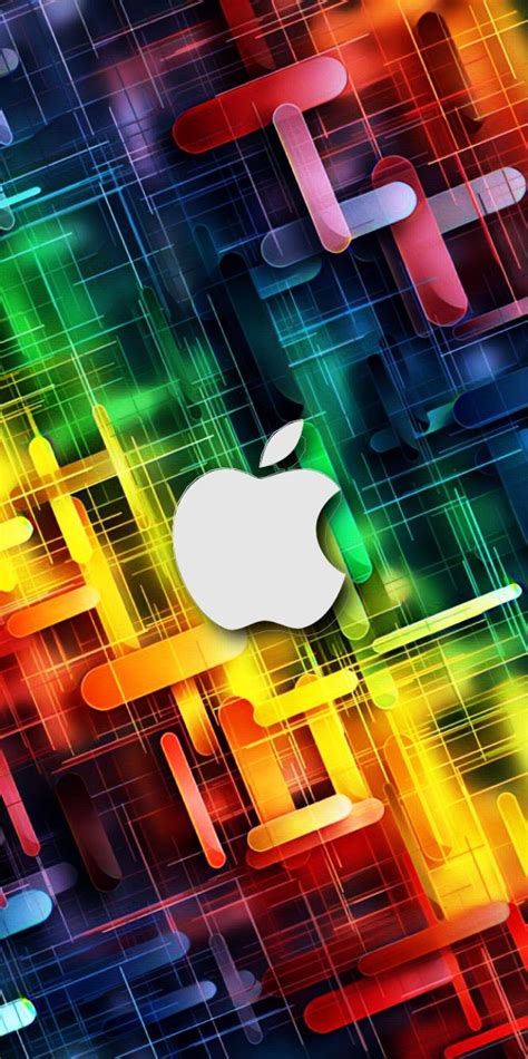 An Apple Logo Is Shown In This Colorful Background
