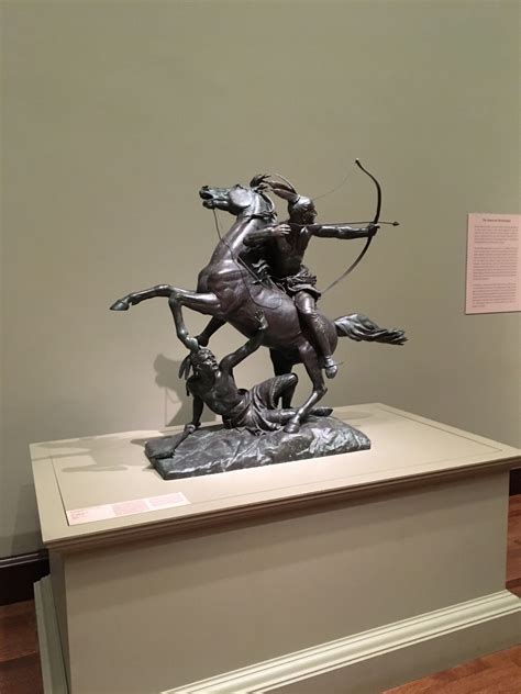 This Bronze Sculpturestatue Depicts A Native American With His Bow