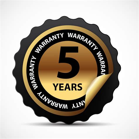 Gold Vector Guarantee Sign 5 Years Warranty Label 2449905 Vector Art At