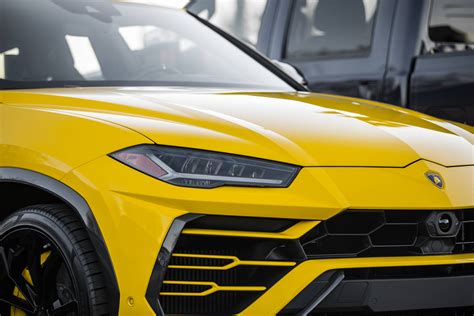Front View Of The Brand New 2020 Lamborghini Urus Suv In Bright Yellow