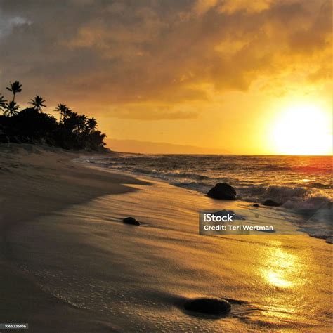 Sunset At Sunset Beach North Shore Sunset Oahu Hawaii Stock Photo