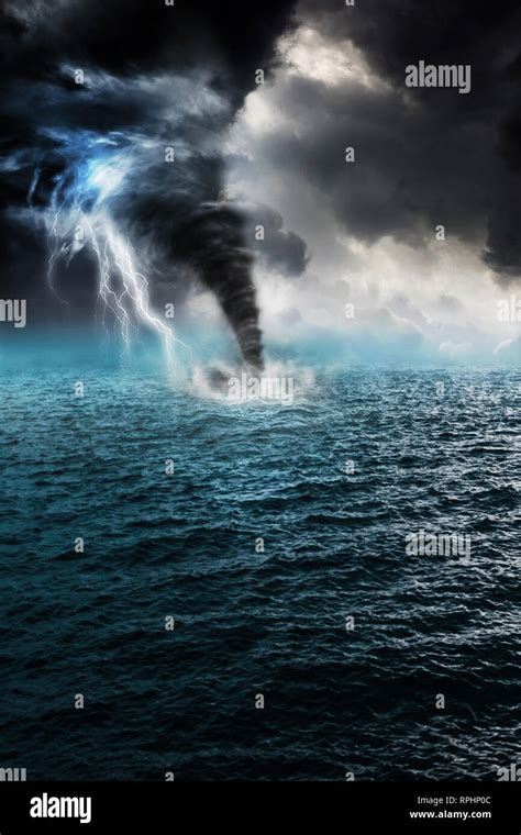 Tornado In The Sea Stock Photo Alamy